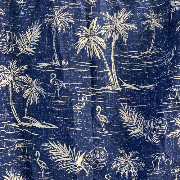 American Eagle AE Men’s Size M Blue Tropical Button Down SS Shirt Flamingo Palm - Picture 3 of 4